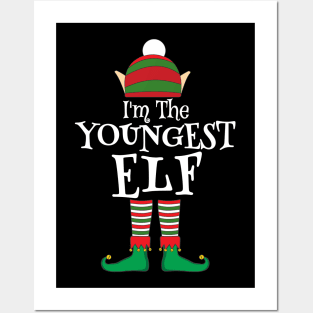 I'm The Youngest Elf Matching Family Christmas Pajama Shirt Posters and Art